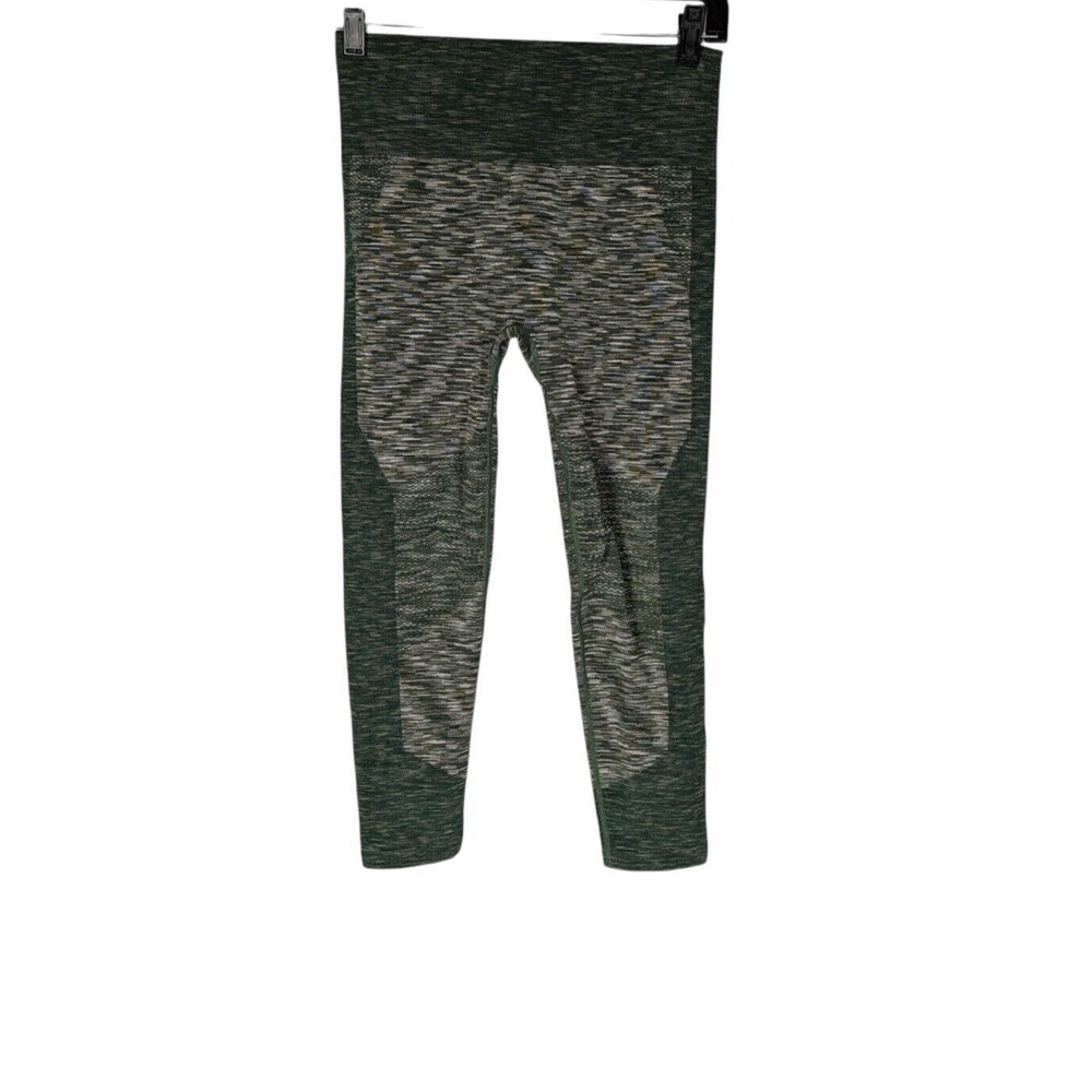JoyLab Sz M Women's Green Marled Seamless Pull On Leggings Athletic Workout Gym